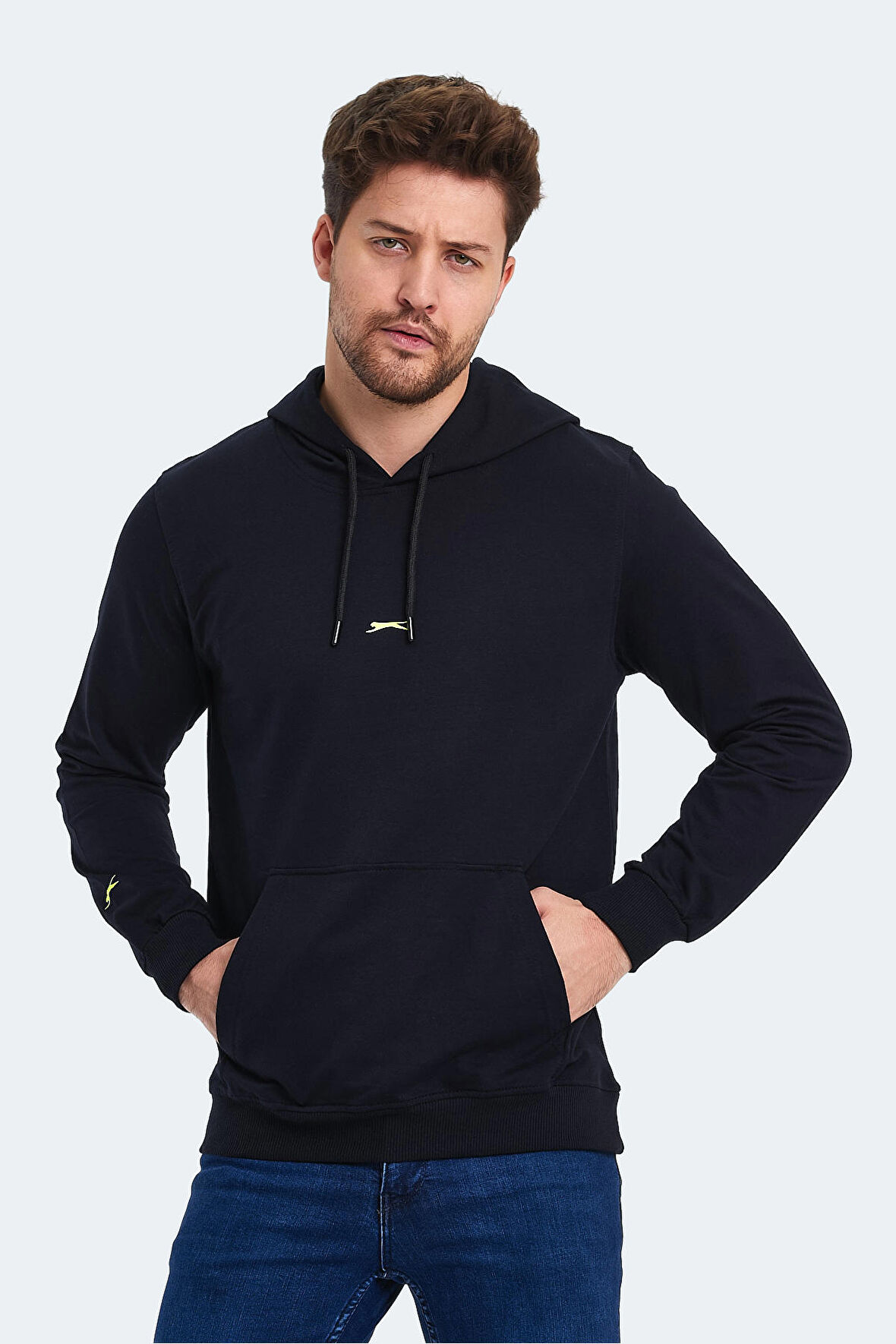 Slazenger OSLO IN Erkek Kapüşonlu Cepli Lacivert Sweatshirt