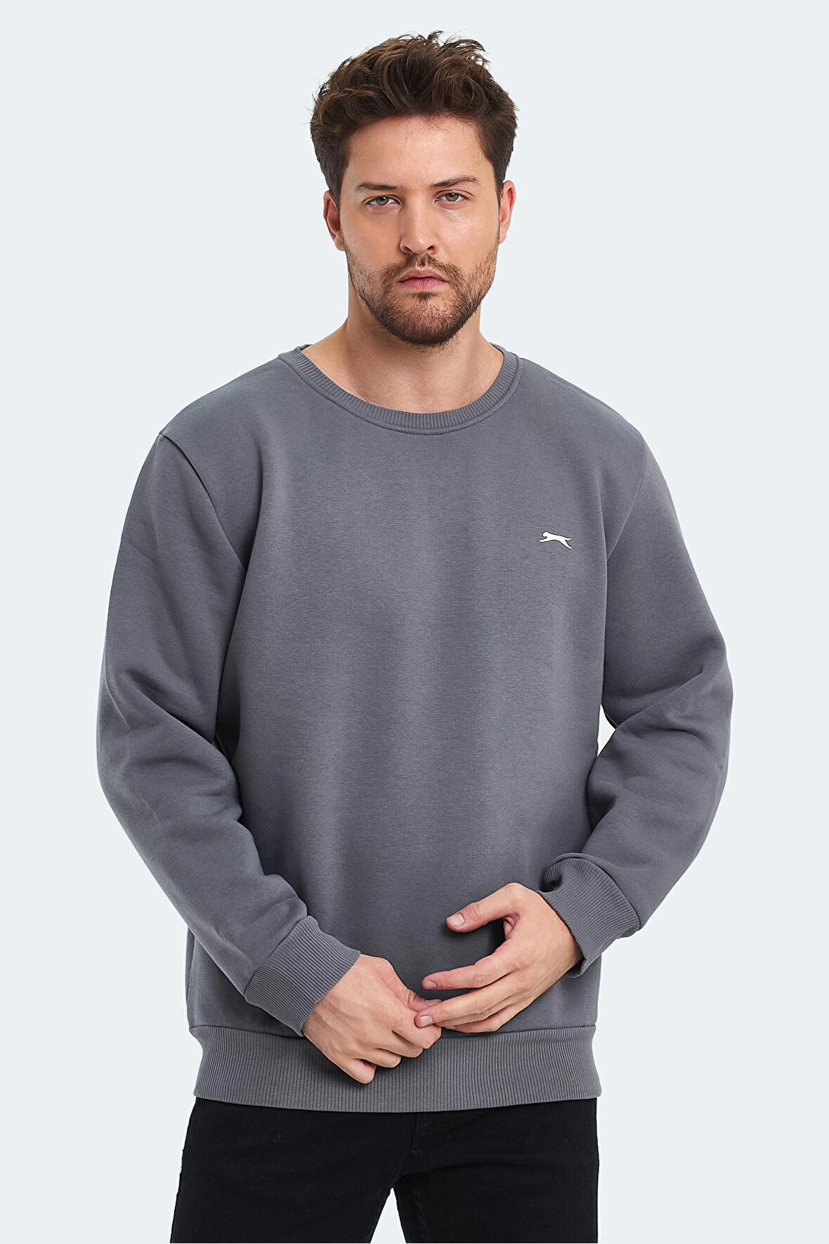 Slazenger KONNOR IN Erkek Sweatshirt Koyu Gri