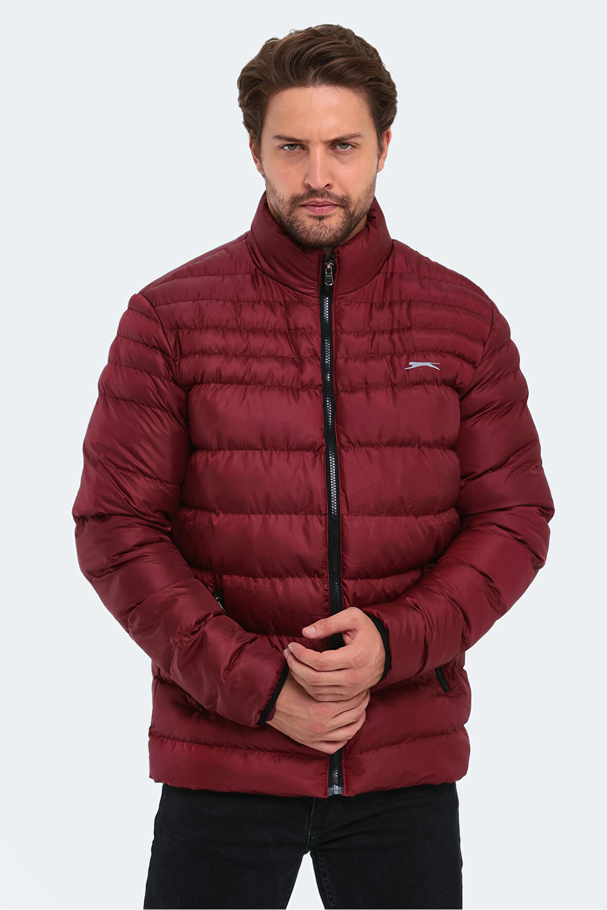 Slazenger HORIZON I Erkek Şişme Bordo / Bordo Mont & Kaban