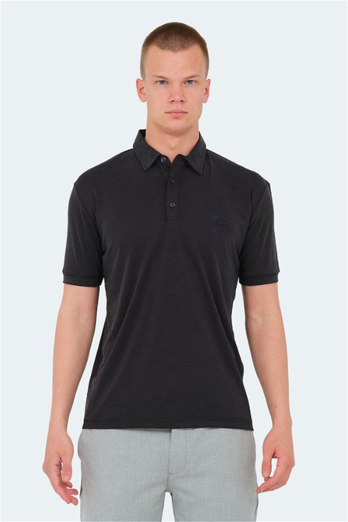 Slazenger KATSURO Erkek Polo Yaka Siyah Tişört