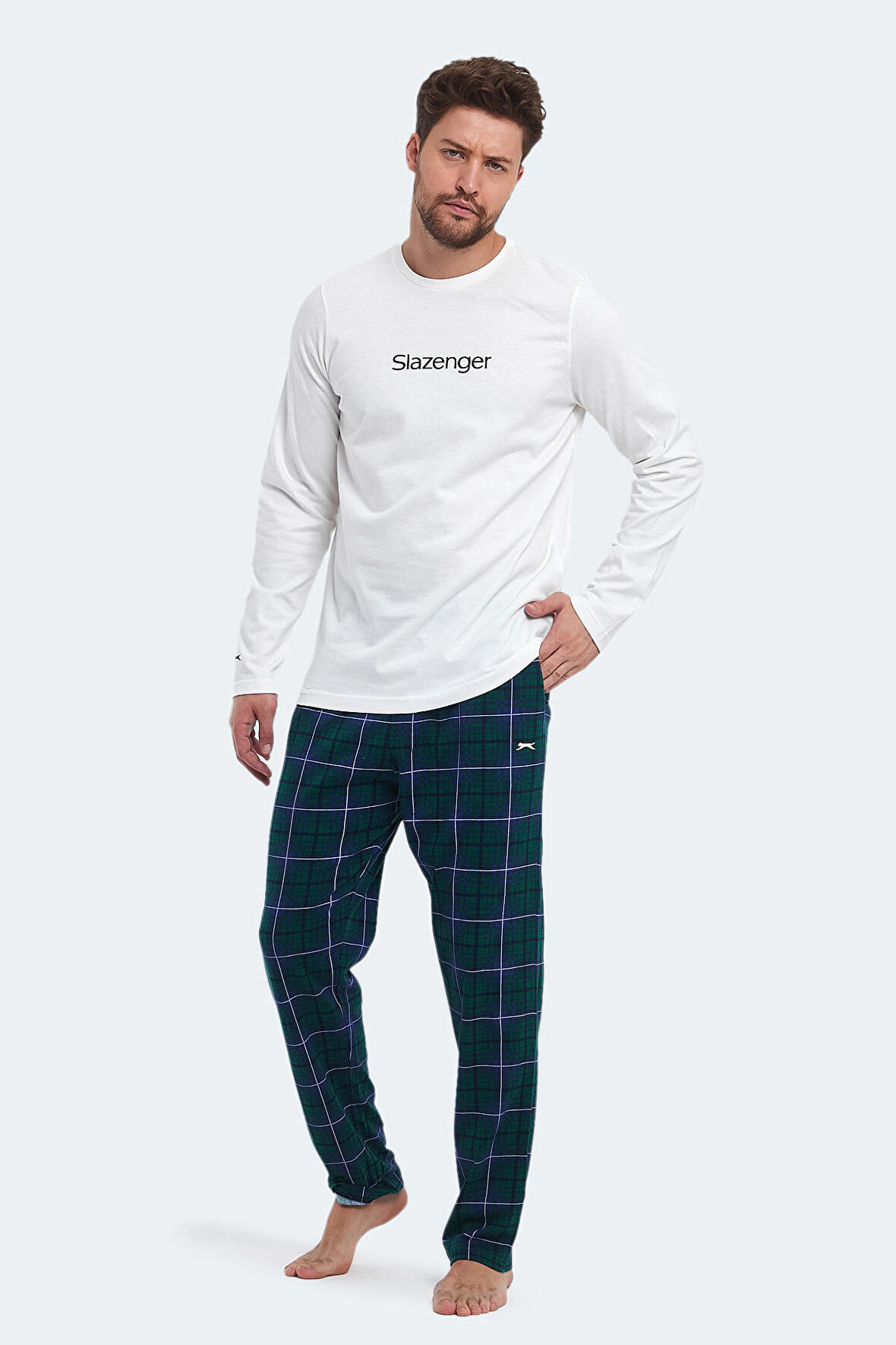 Slazenger PATRICK IN Erkek Pijama Takım Beyaz