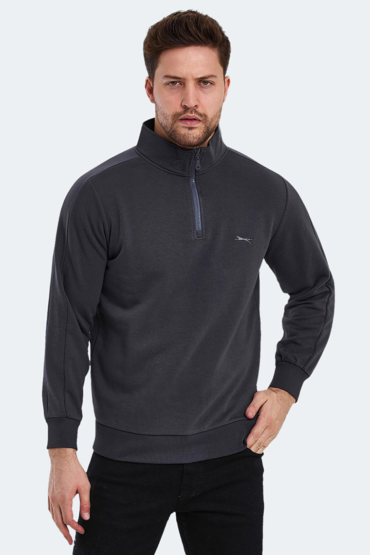 Slazenger SAMMY IN Erkek Sweatshirt Koyu Gri