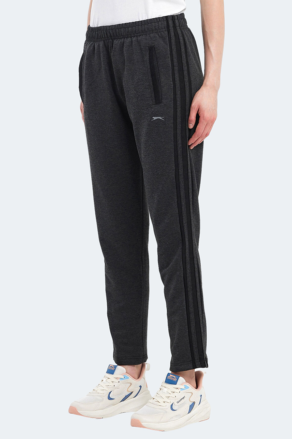 Slazenger RELEASE IN Kadın Fermuar Cepli Koyu Gri Eşofman Altı