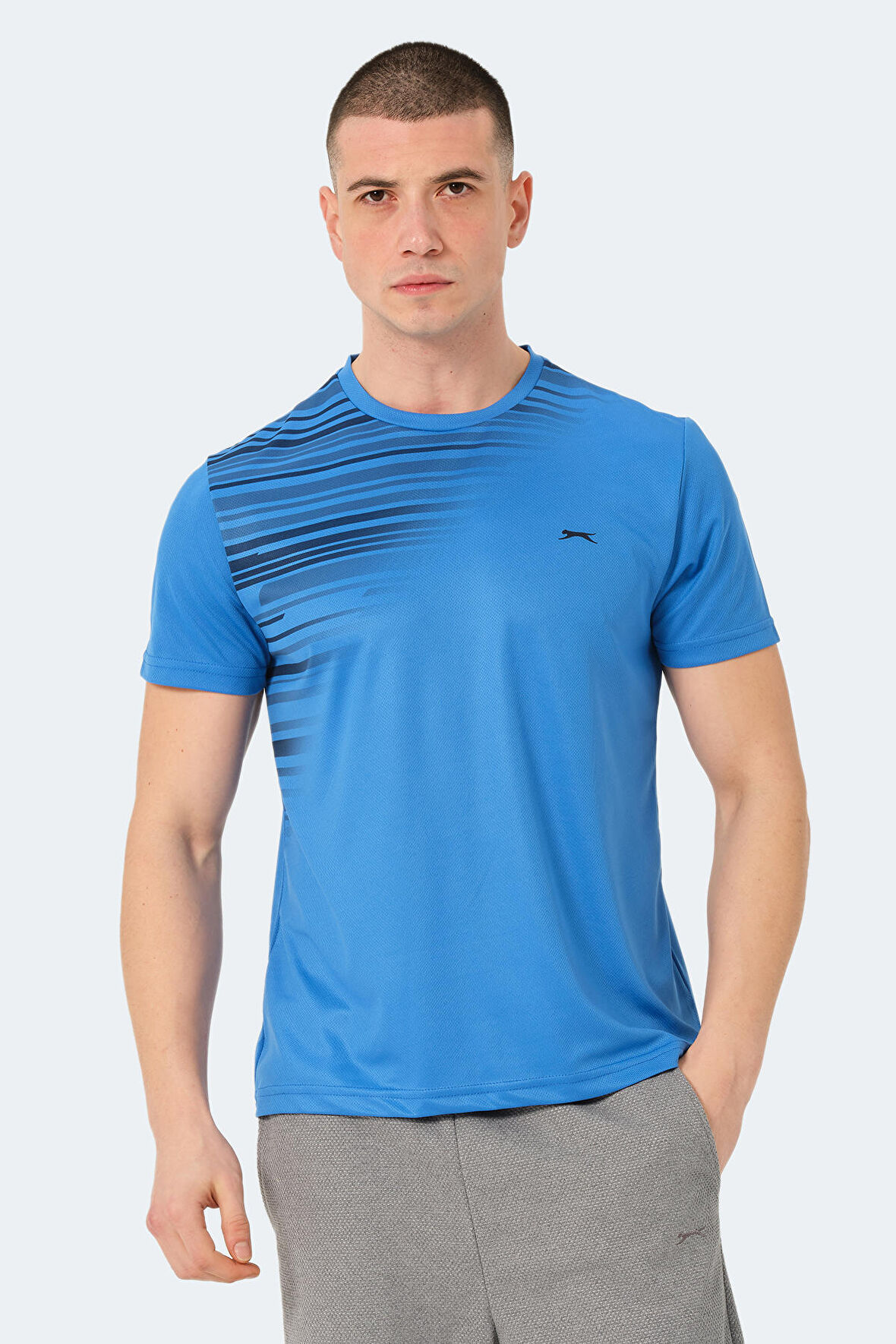 Slazenger RAVEN Erkek  Saks Mavi Tişört