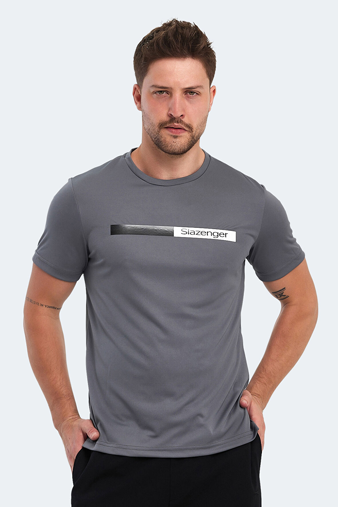 Slazenger NELS IN Erkek  Koyu Gri Tişört