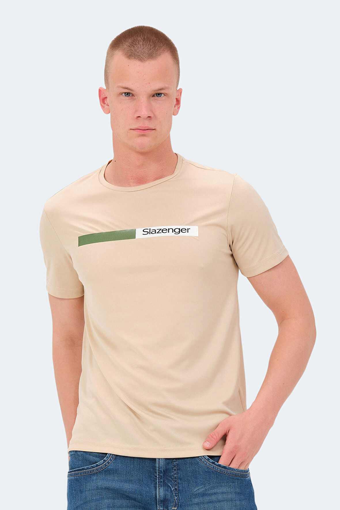 Slazenger NELS IN Erkek  Bej Tişört
