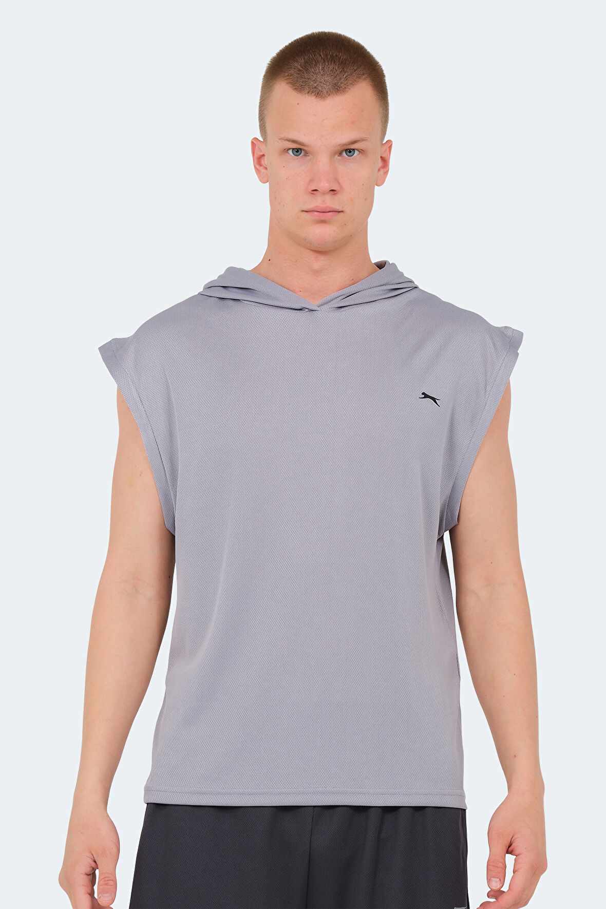 Slazenger ONDINA IN Erkek Kolsuz Gri Tişört