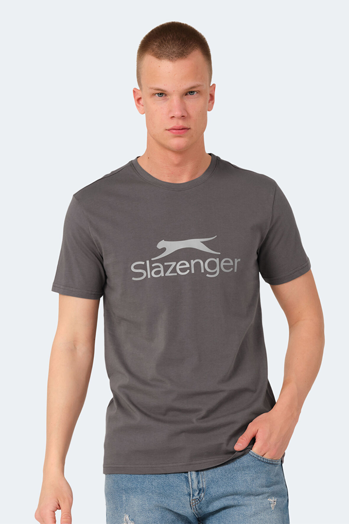 Slazenger VEERA IN Erkek Tişört Koyu Gri