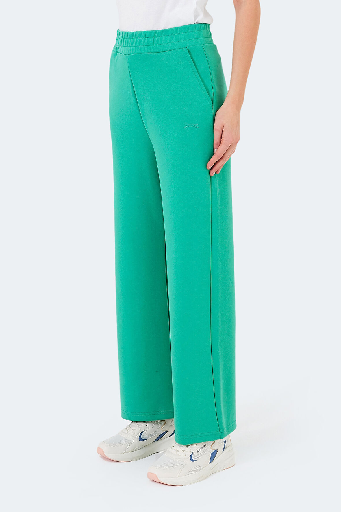 Slazenger VILLE Kadın Cepli Bol Paça Yeşil Eşofman Altı