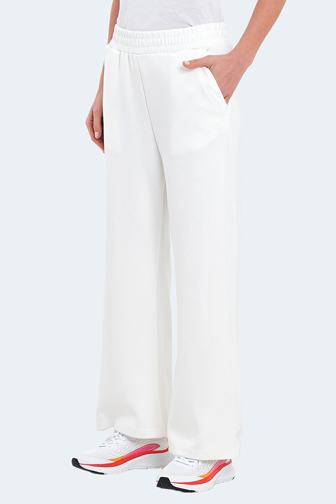 Slazenger VILLE Kadın Cepli Bol Paça Ekru Eşofman Altı