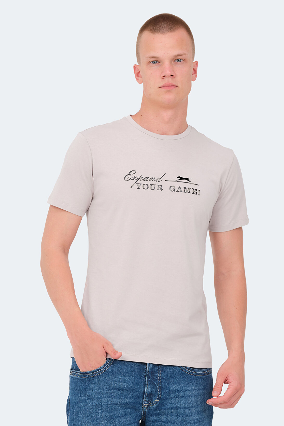 Slazenger VOLKER I Erkek  Taş Gri Tişört