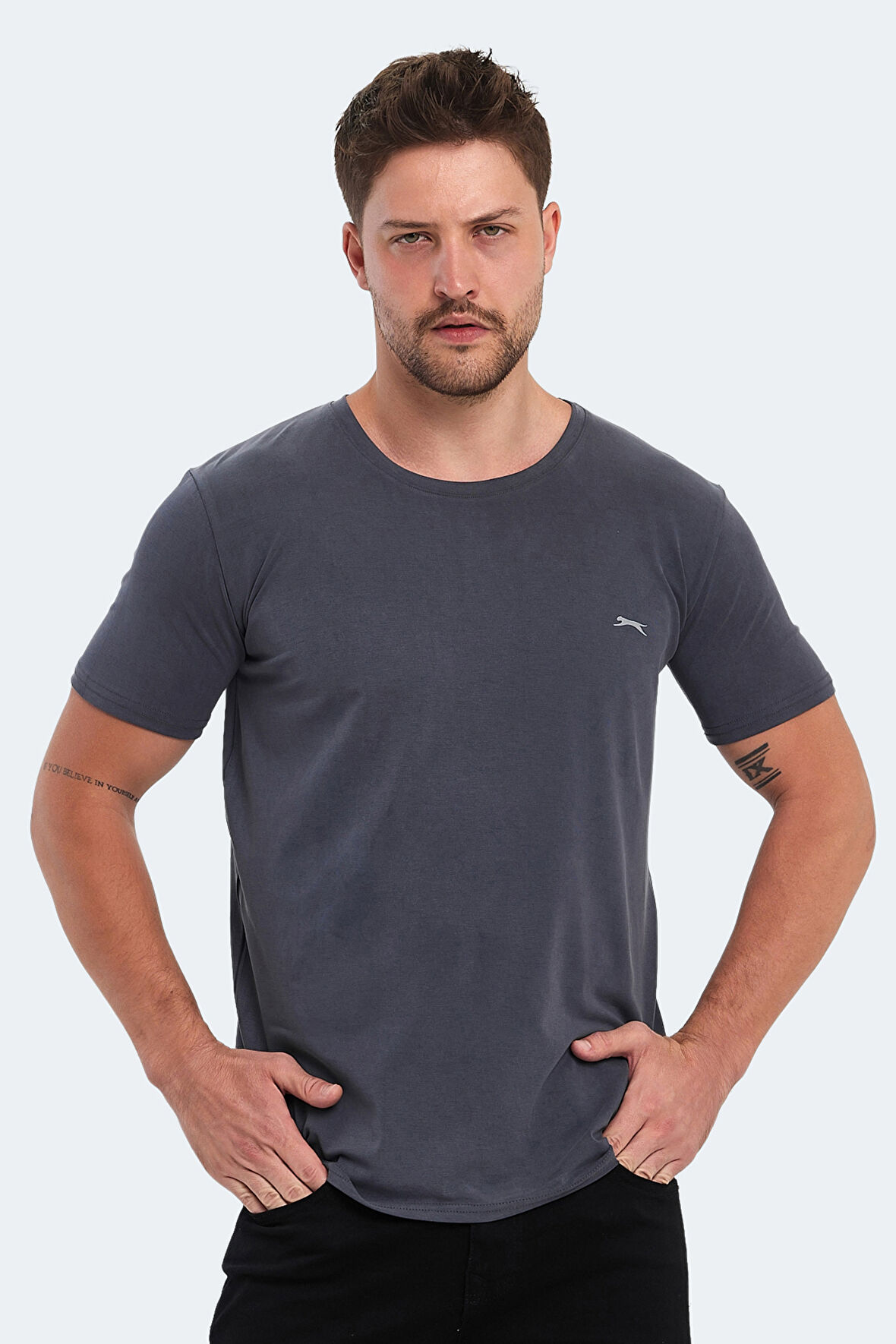 Slazenger KRESTEN I Erkek  Koyu Gri Tişört