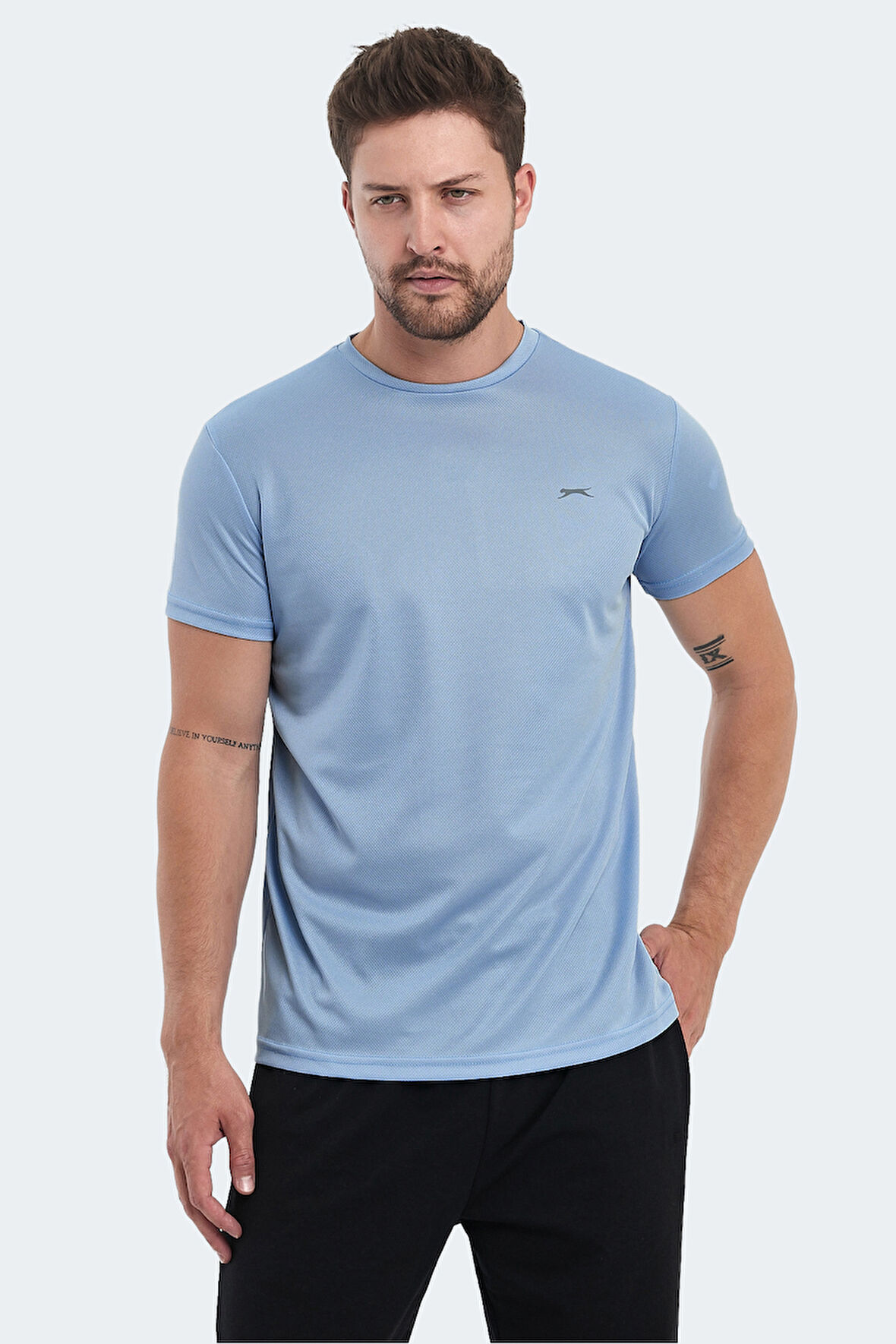Slazenger OMAR KTN Erkek Tişört Açık Mavi
