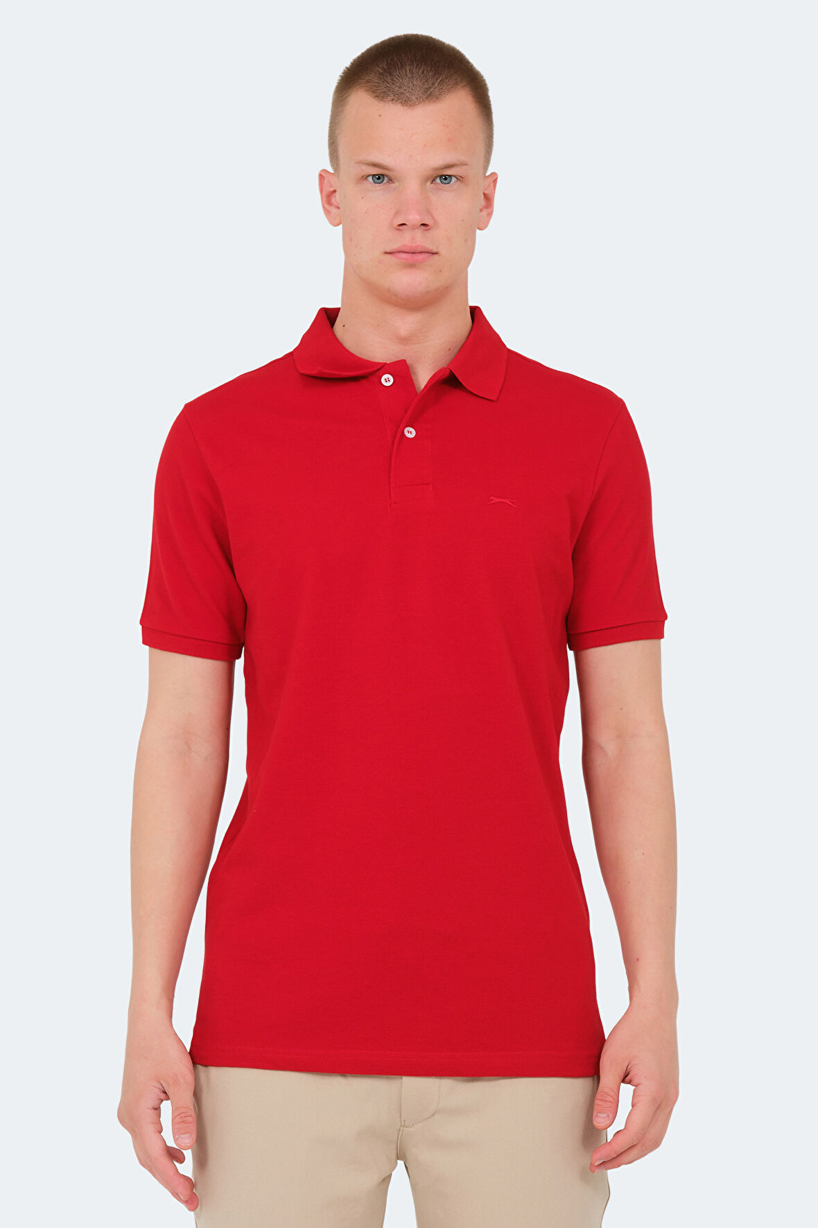 Slazenger VALE KTN Erkek Polo Yaka Kırmızı Tişört