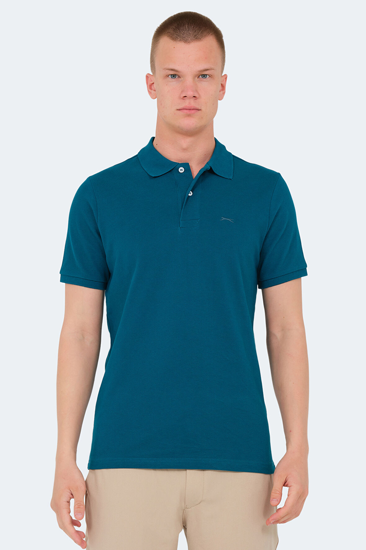 Slazenger VALE KTN Erkek Polo Yaka Petrol Tişört