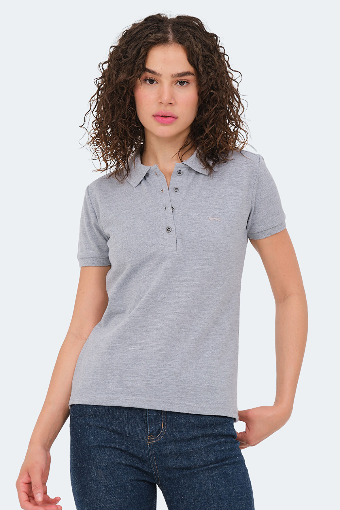 Slazenger VERA I Kadın Polo Yaka Gri Tişört