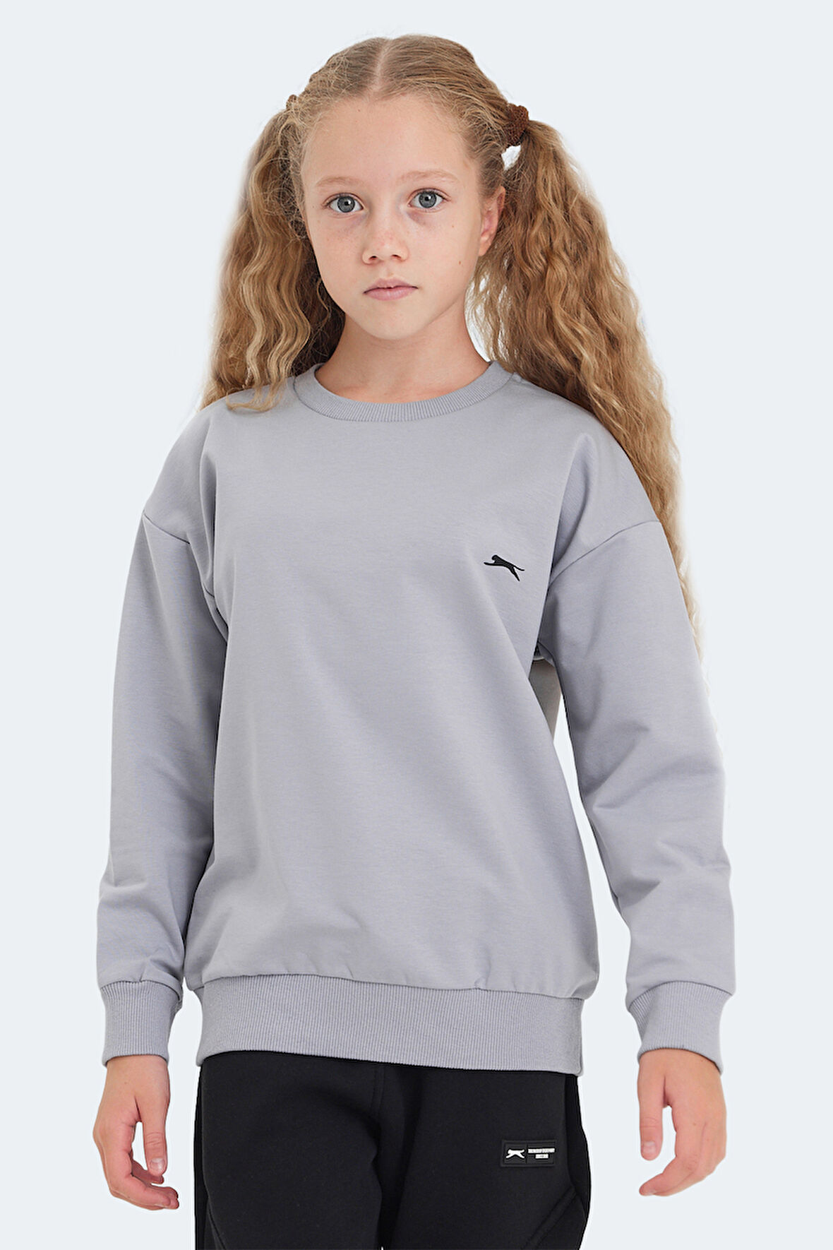 Slazenger LUPPA Unisex Çocuk Sweatshirt Taş Gri
