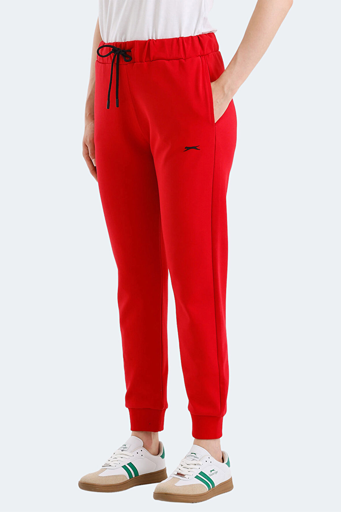 Slazenger VETERAN Kadın Cepli Kırmızı Eşofman Altı