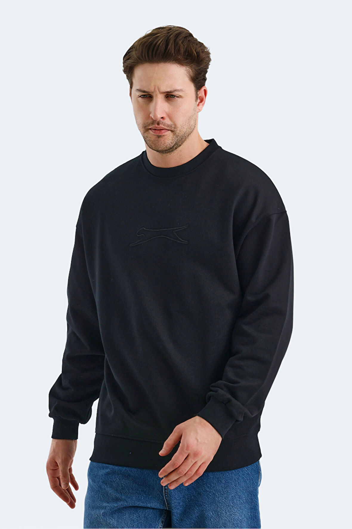 Slazenger VADIK OVERSIZE Erkek Sweatshirt Siyah