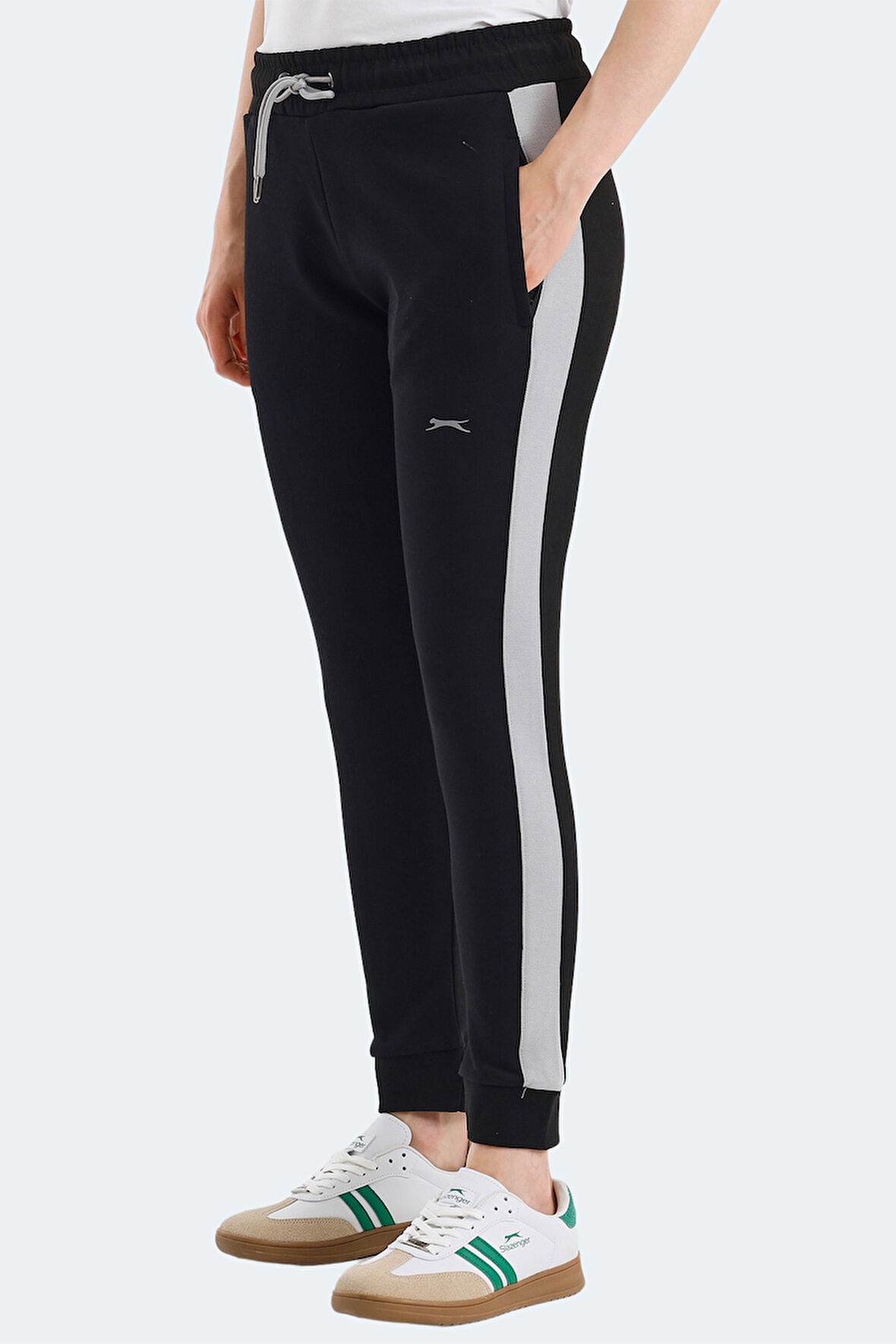 Slazenger VEVA Kadın Cepli Siyah Eşofman Altı