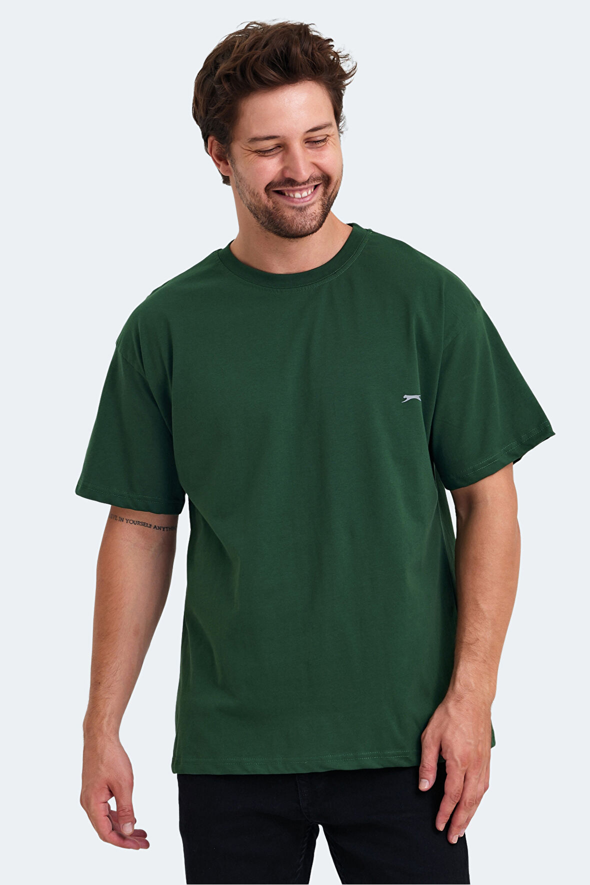 Slazenger KULANA Oversize Erkek Oversıze Yeşil Tişört