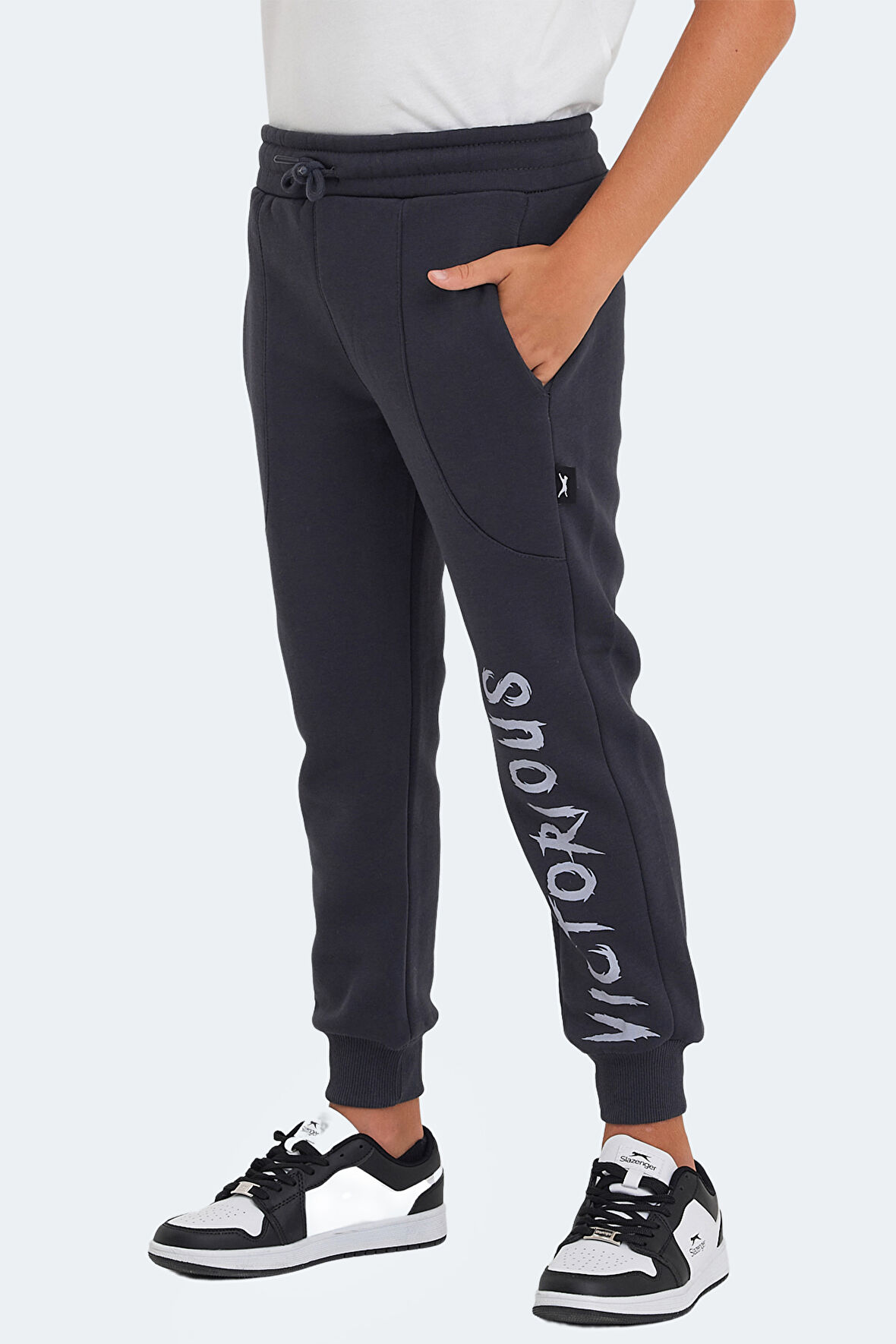 Slazenger LANEY Çocuk Cepli Koyu Gri Eşofman Altı