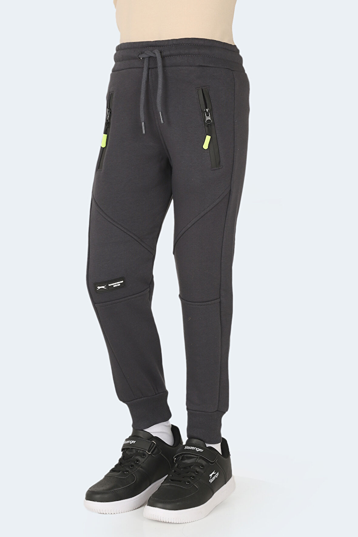 Slazenger LAMYA Çocuk Fermuar Cepli Koyu Gri Eşofman Altı