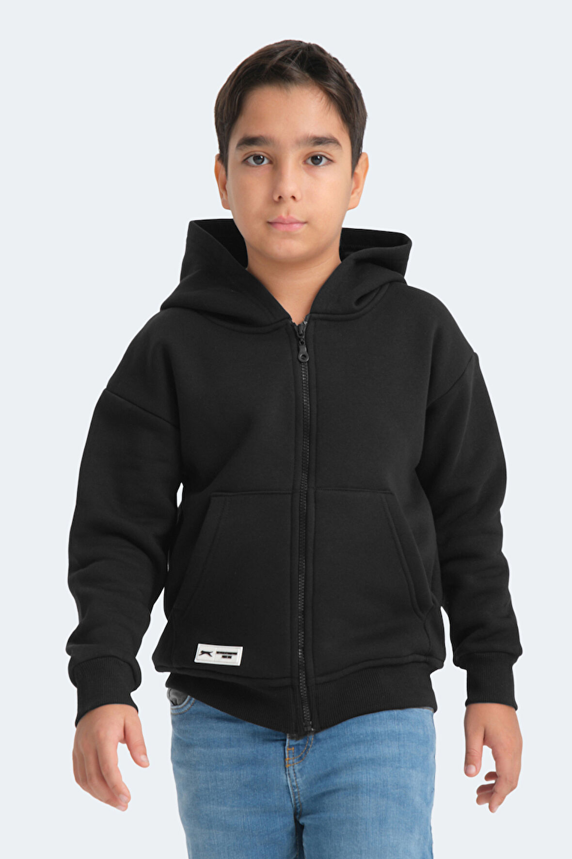 Slazenger LEKAN Unisex Çocuk Sweatshirt Siyah