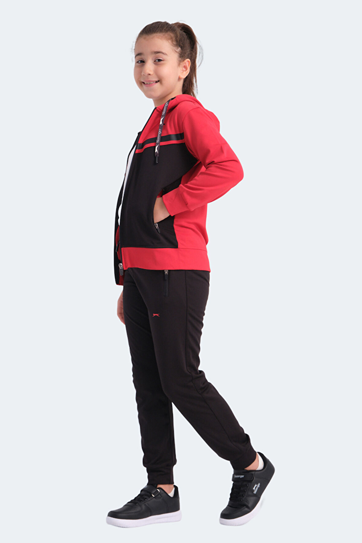 Slazenger NOON Kız Çocuk Eşofman Takımı Siyah / Kırmızı