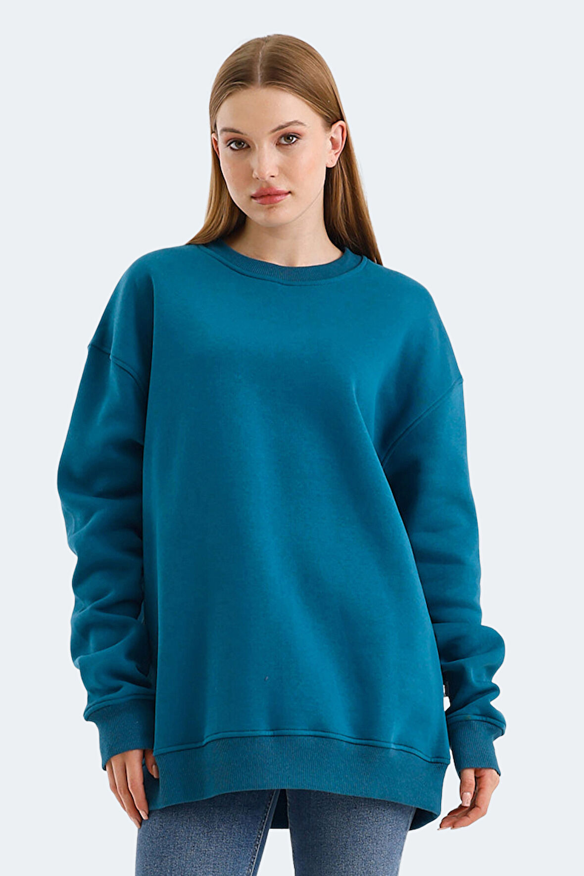 Slazenger VADIM Oversize Kadın Oversıze Petrol Sweatshirt