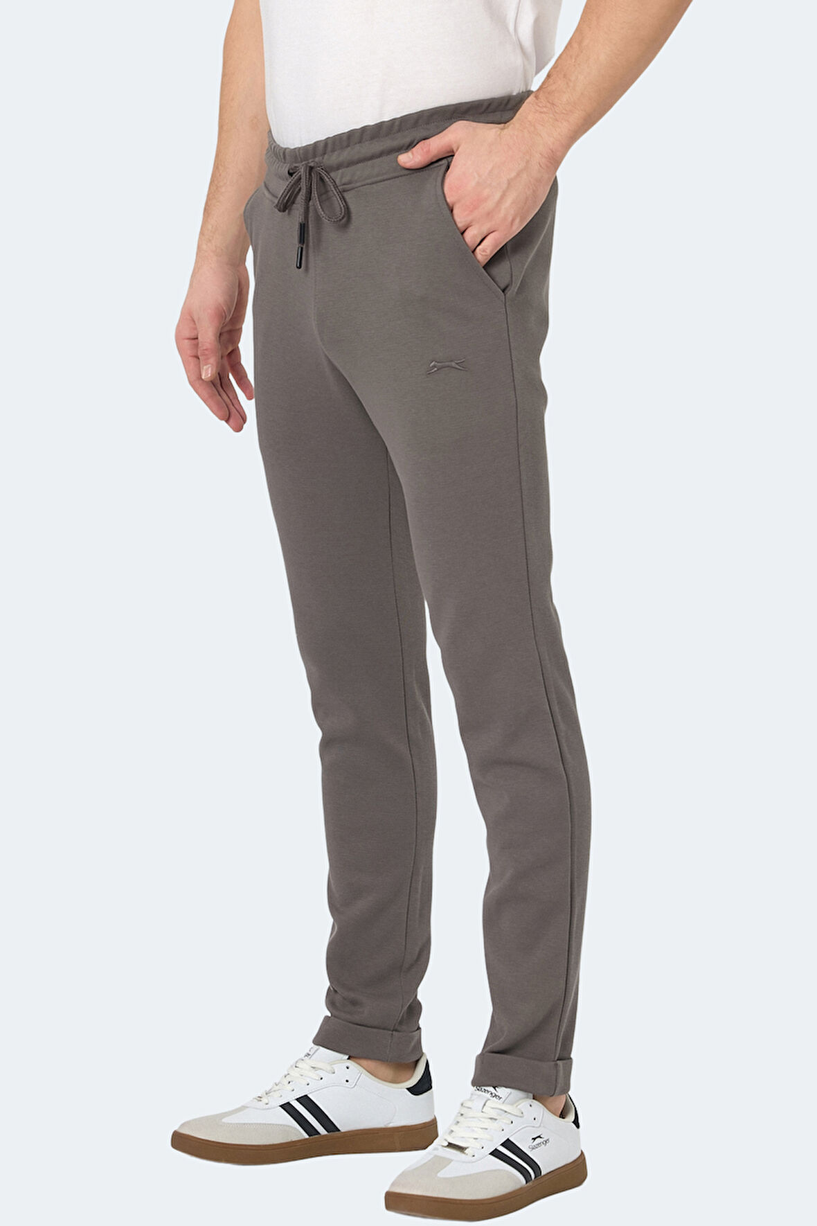 Slazenger BLAZEWAY Erkek Cepli Dar Paça Koyu Gri Eşofman Altı