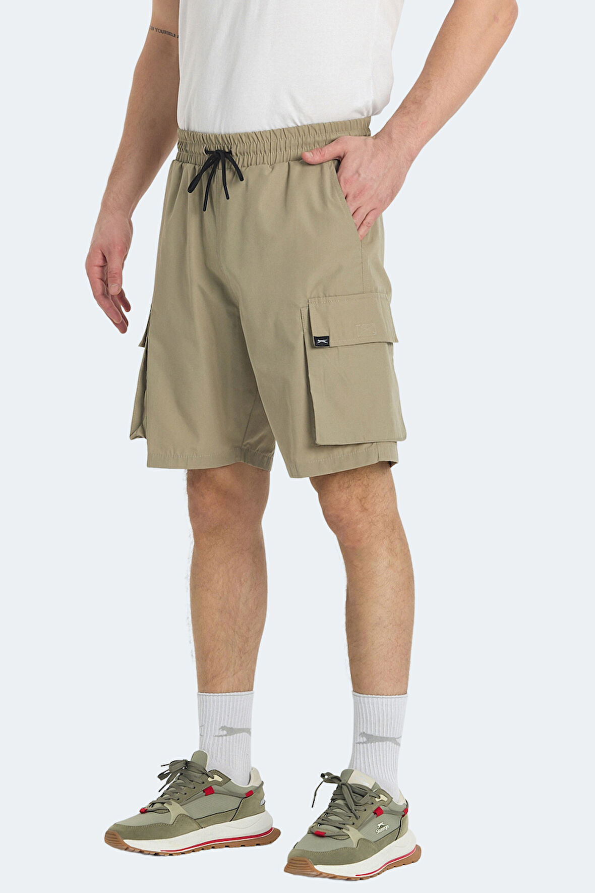 Slazenger RODYA Erkek Cepli Kargo Bej Şort