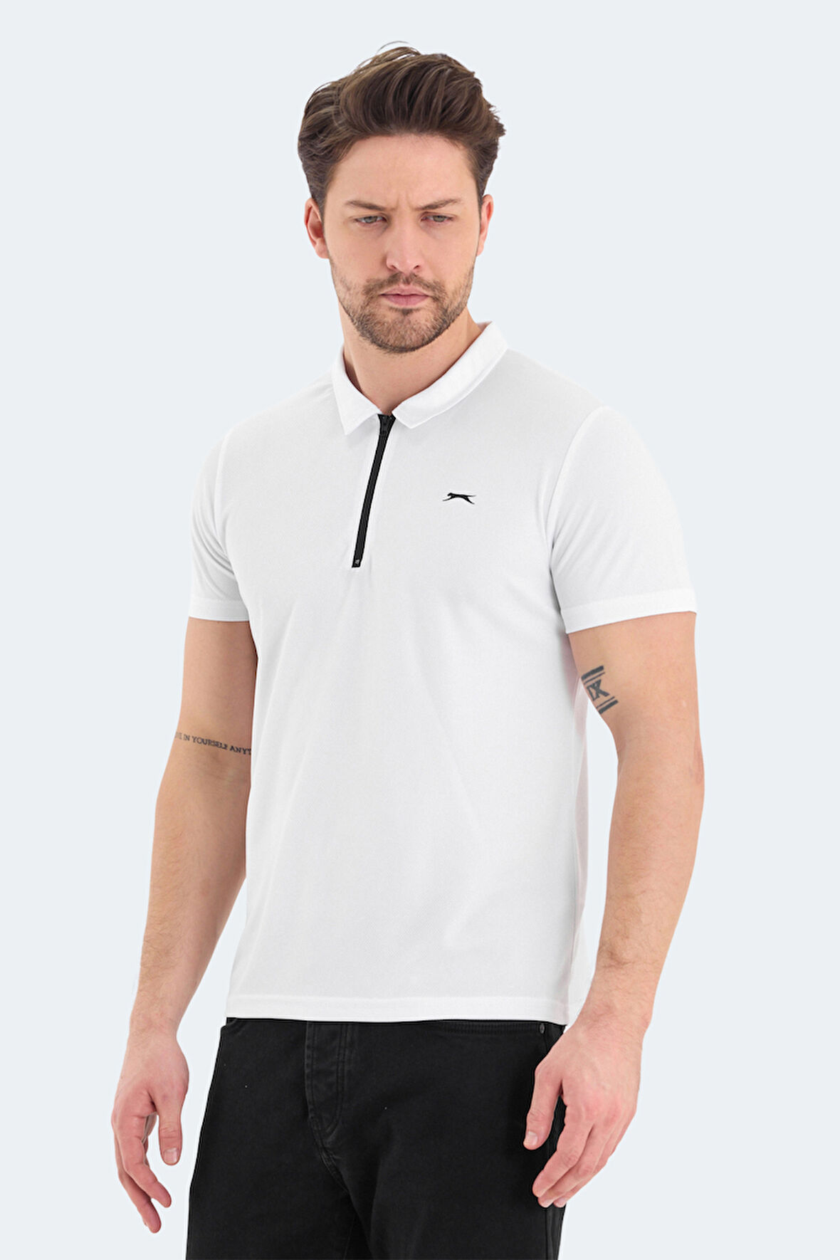 Slazenger ROYAL Erkek Polo Yaka Beyaz Tişört