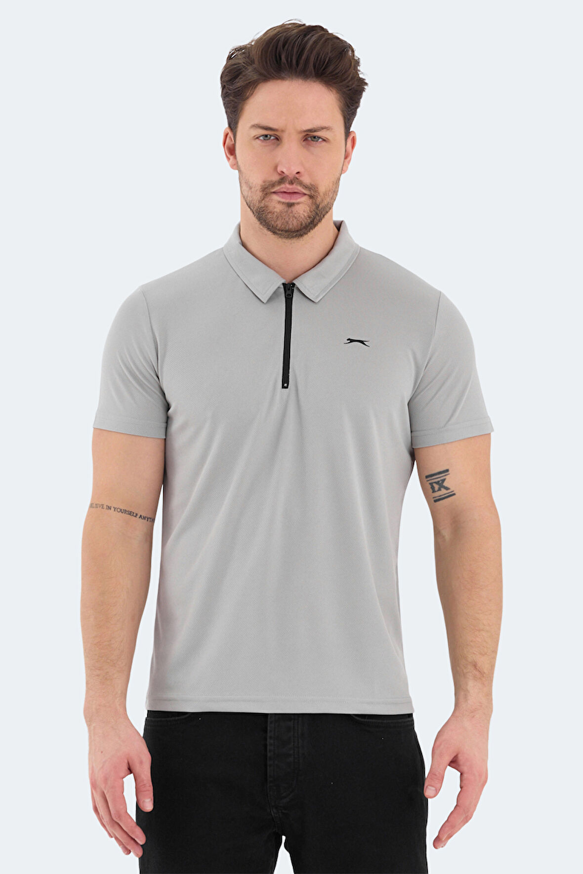 Slazenger ROYAL Erkek Polo Yaka Gri Tişört