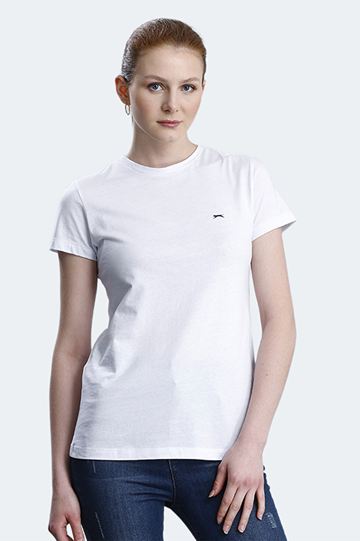 Slazenger KORNELI I Kadın Slim Fit Beyaz Tişört