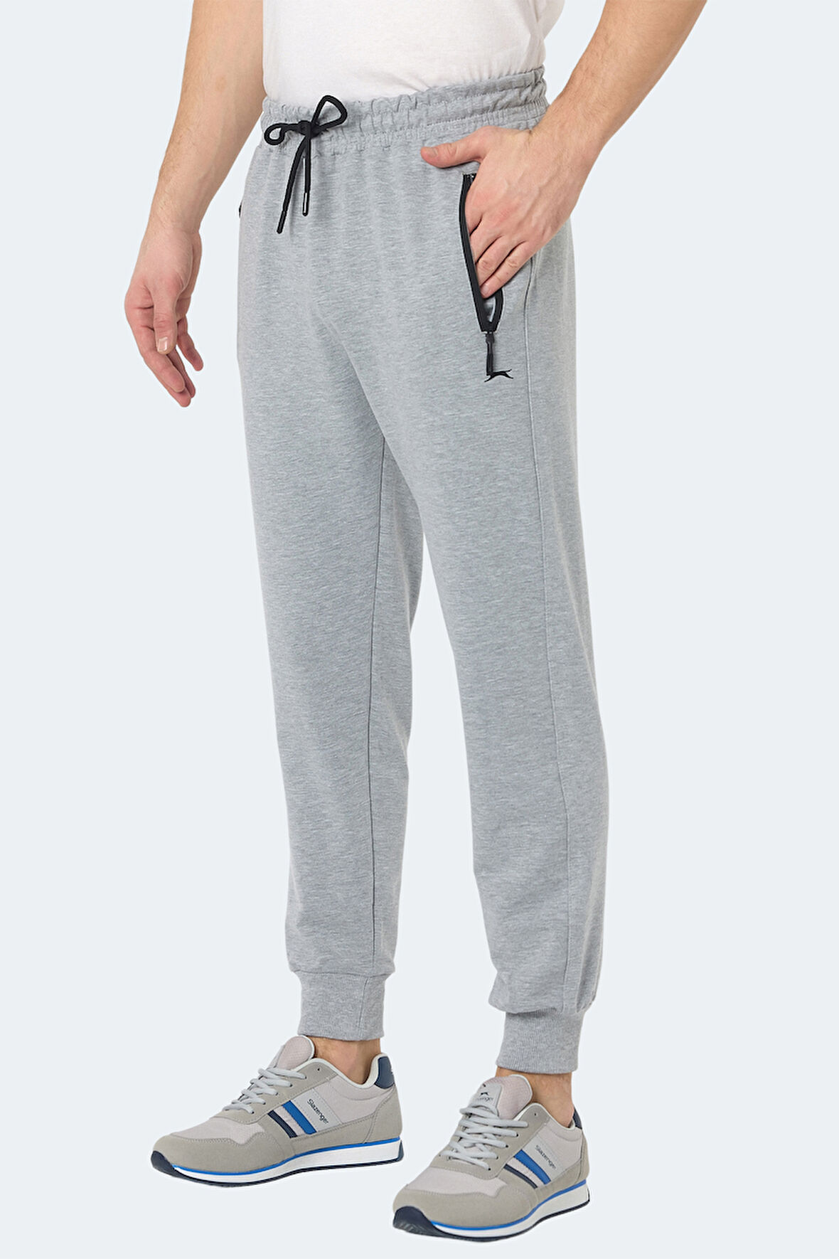 Slazenger NEAL KTN Erkek Fermuar Cepli Gri Eşofman Altı