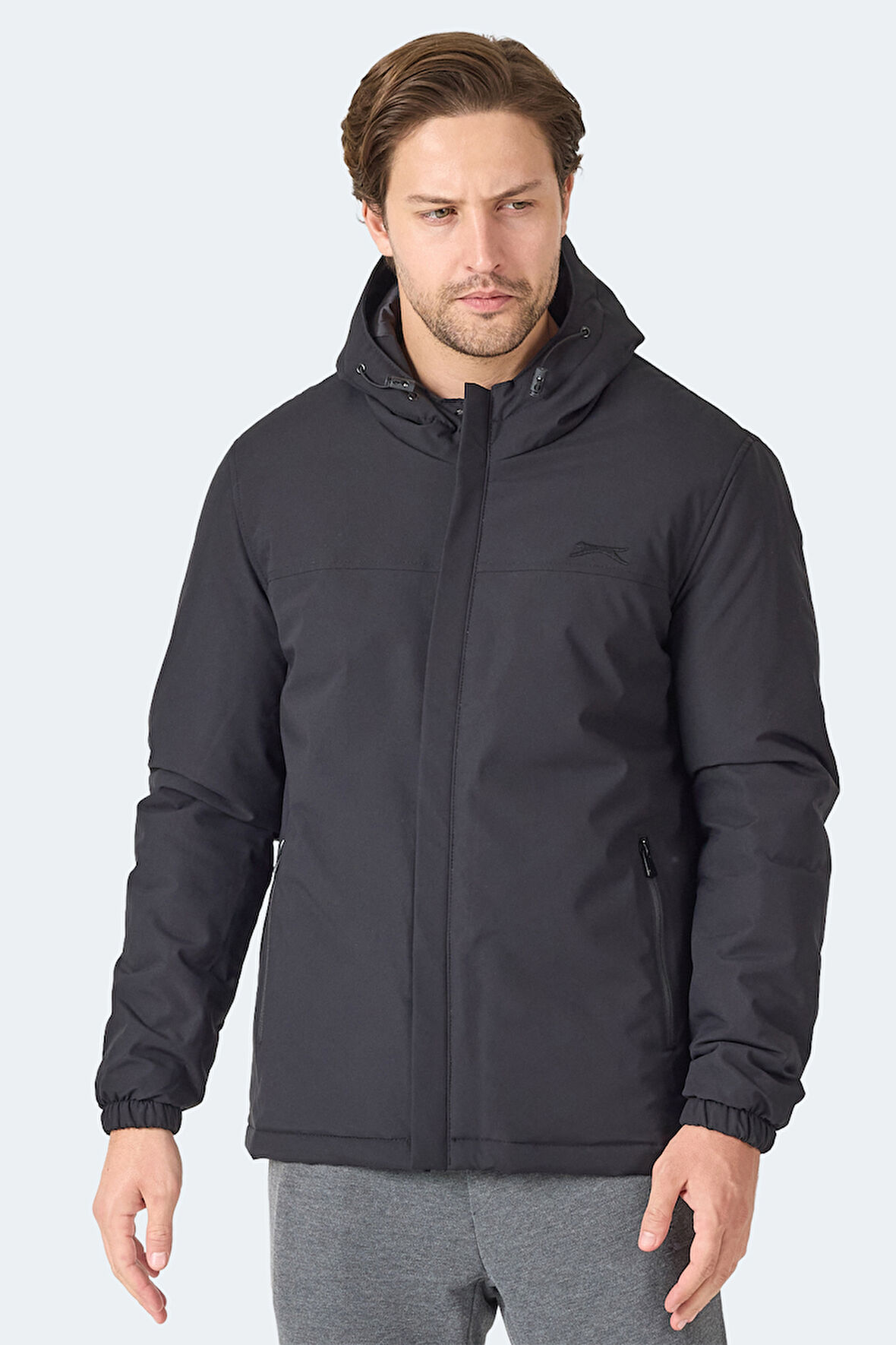 Slazenger HERNIS Erkek Kapüşonlu Fermuarlı Siyah Yelek