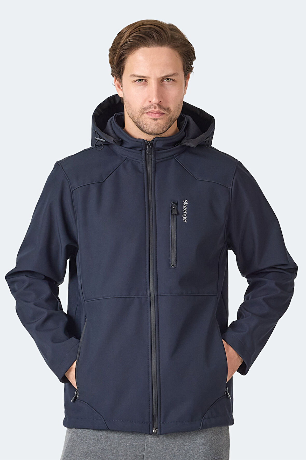 Slazenger HARMONIC Erkek Kapüşonlu Fermuarlı Lacivert Yelek