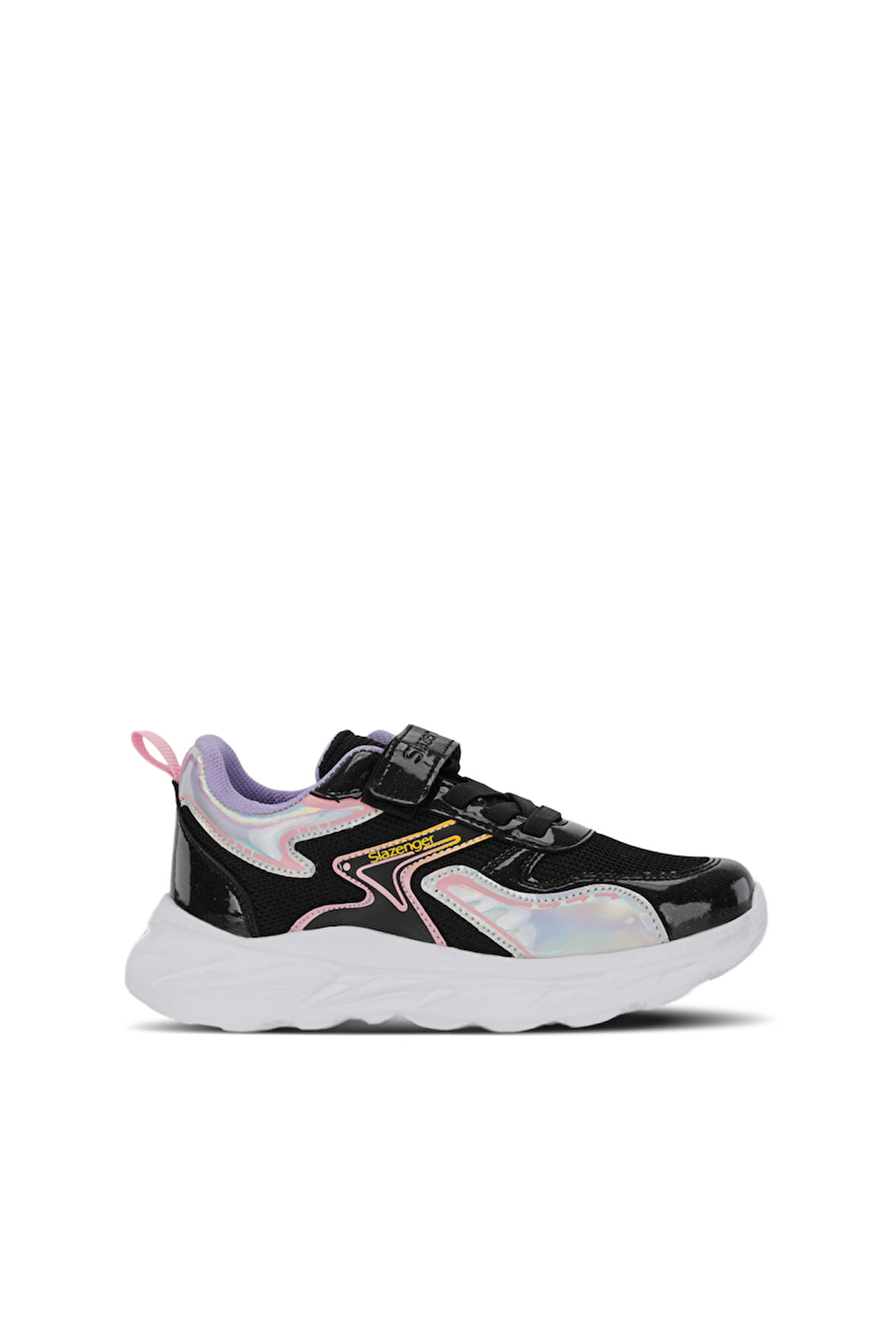 Slazenger KAROLIS Kız Çocuk Cırt Cırtlı Siyah / Mor Günlük Spor Ayakkabısı