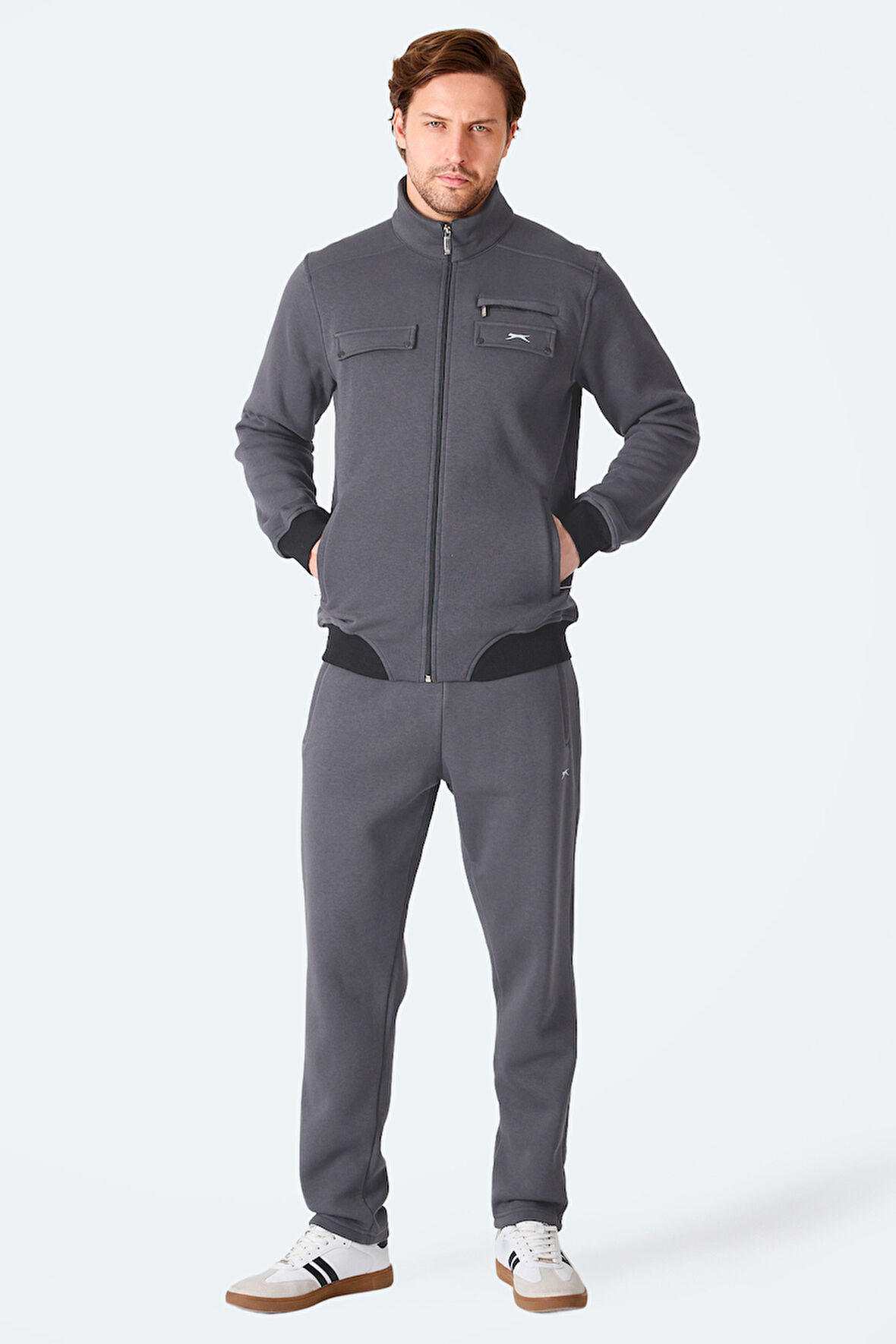 Slazenger FLICKER Erkek  Koyu Gri Eşofman Takımı