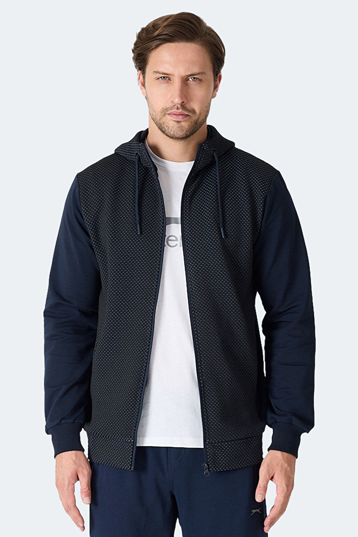 Slazenger FLAME Erkek Kapüşonlu Cepli Lacivert Sweatshirt