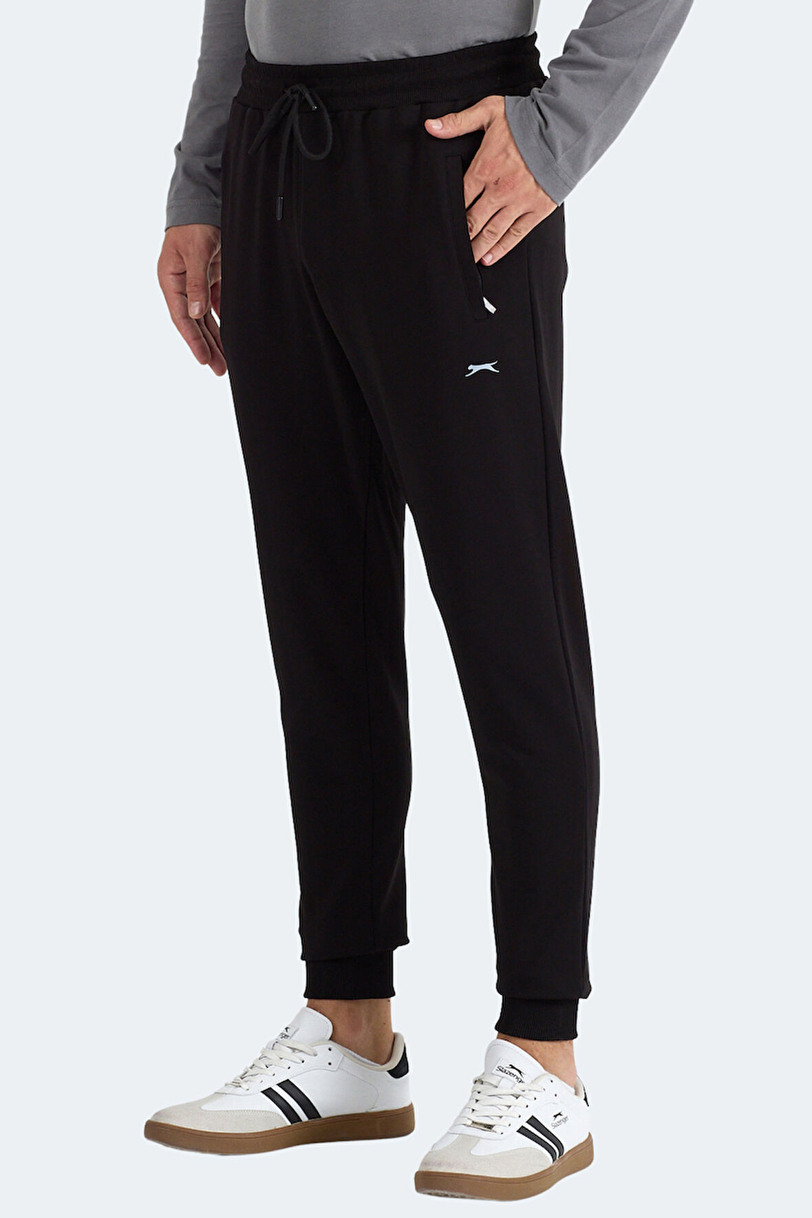 Slazenger FRENZY Erkek Fermuar Cepli Siyah Eşofman Altı