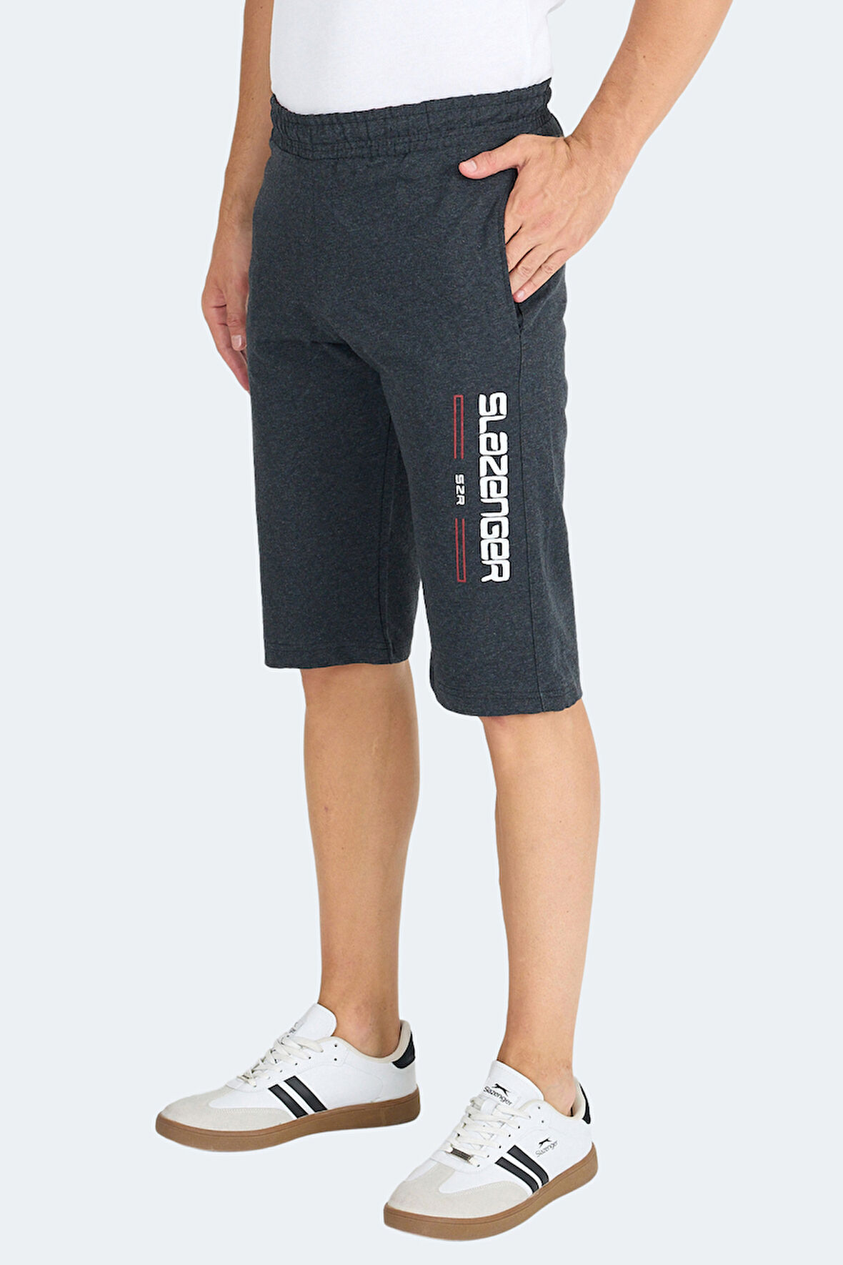 Slazenger NEBO I Erkek Cepli Kapri Koyu Gri Şort