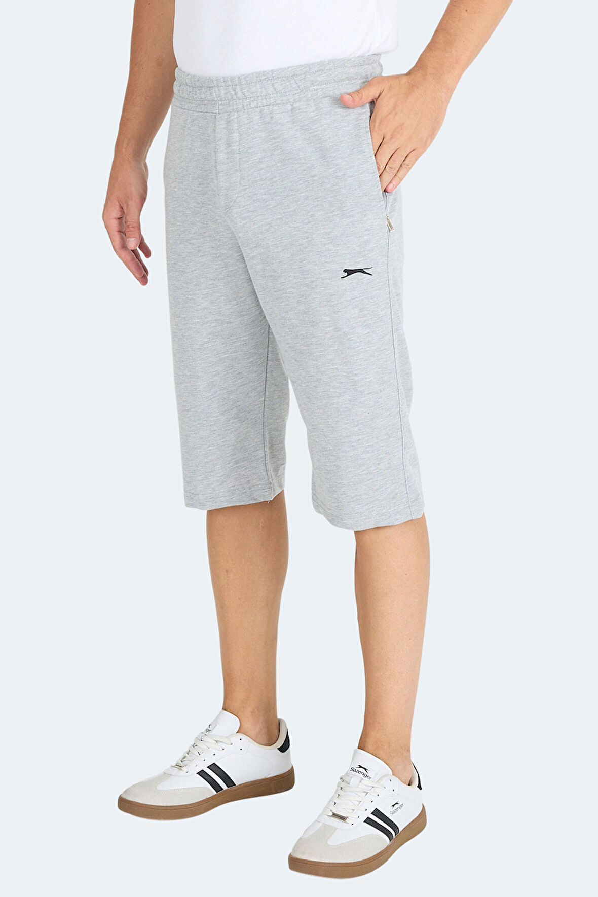 Slazenger NECK I Erkek Cepli Kapri Gri Şort