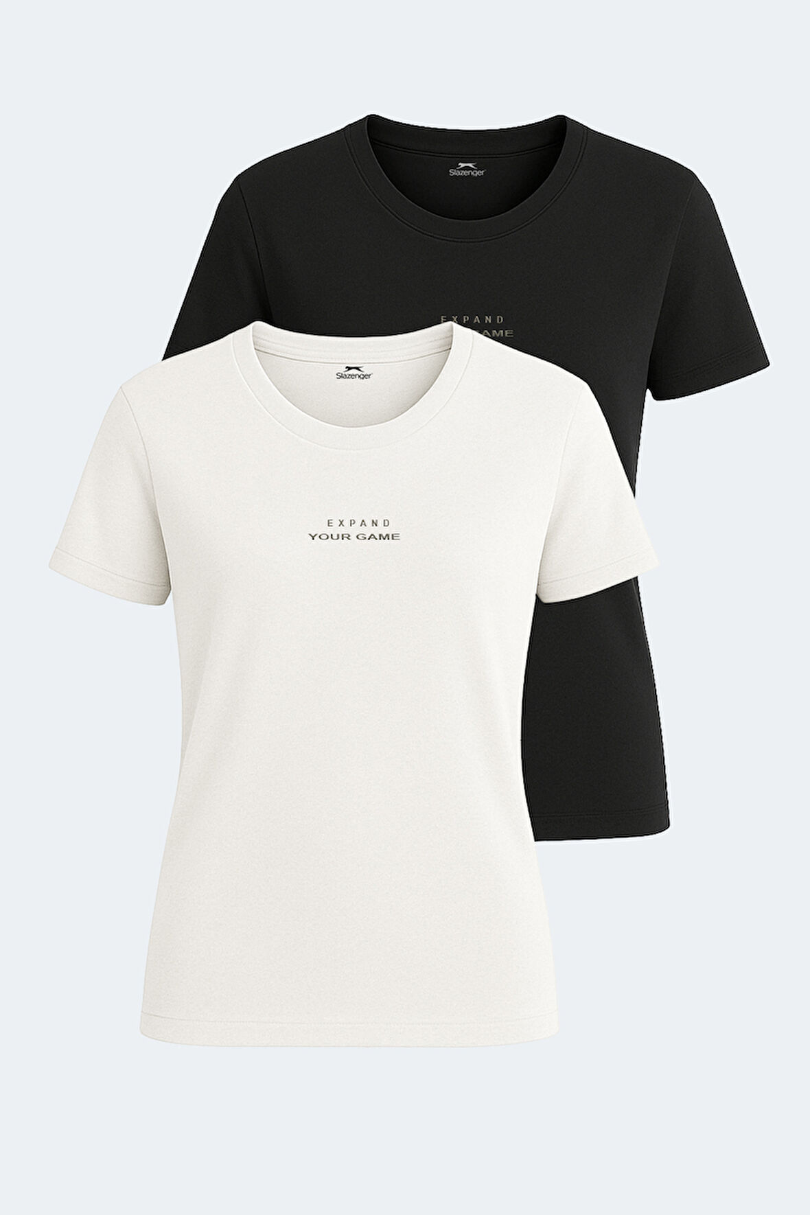 Slazenger PAYTONS 2 li Set Kadın  Ekru - Siyah Tişört