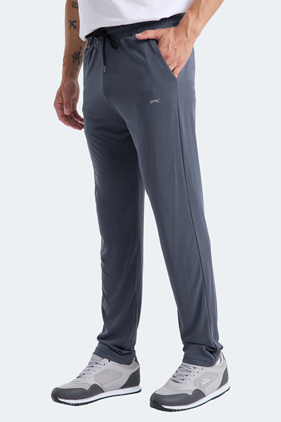 Slazenger KINSPORT IN Erkek Cepli Açık Gri Eşofman Altı