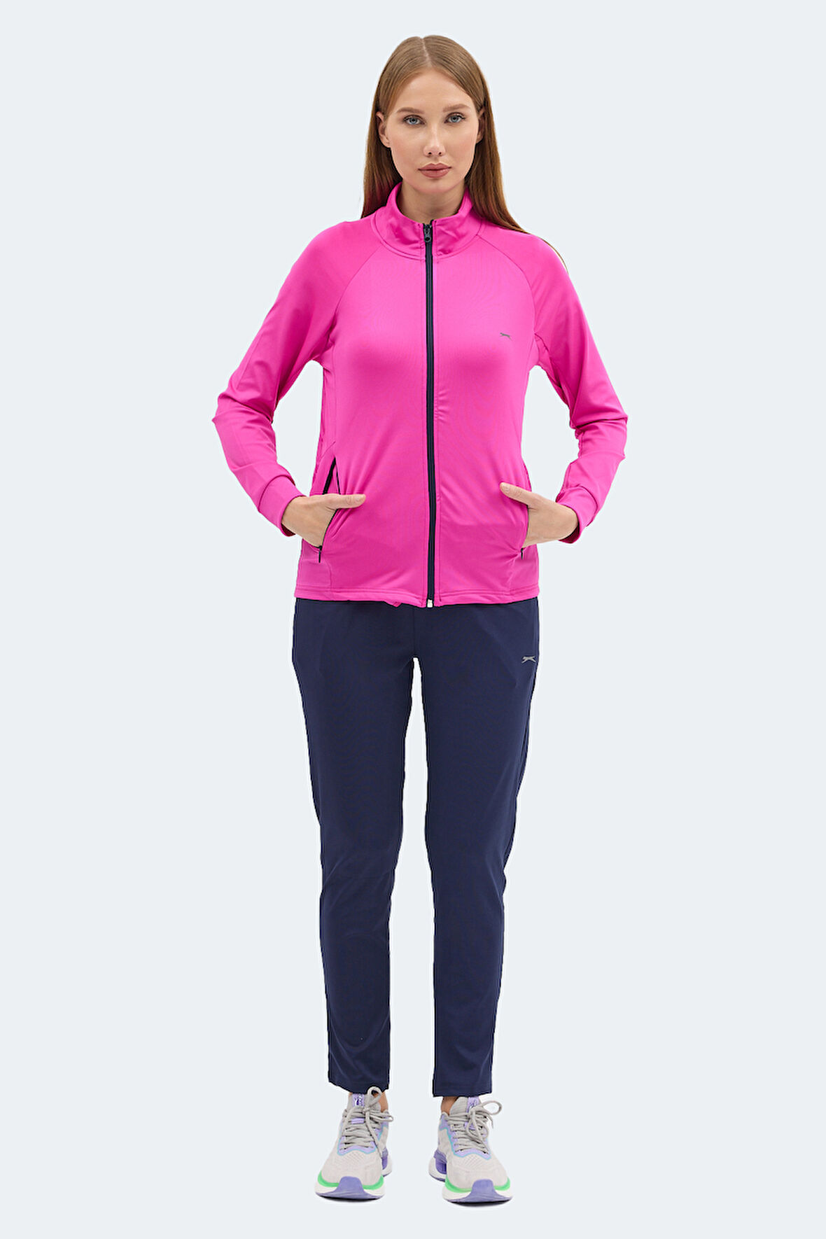 Slazenger RAQUEL IN Kadın Fermuarlı Dik Yaka Cepli Lila Eşofman Takımı