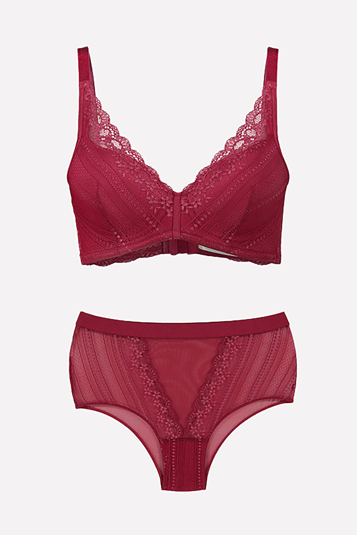 Fuşya Glam Lace Destekli Sütyen Takımı