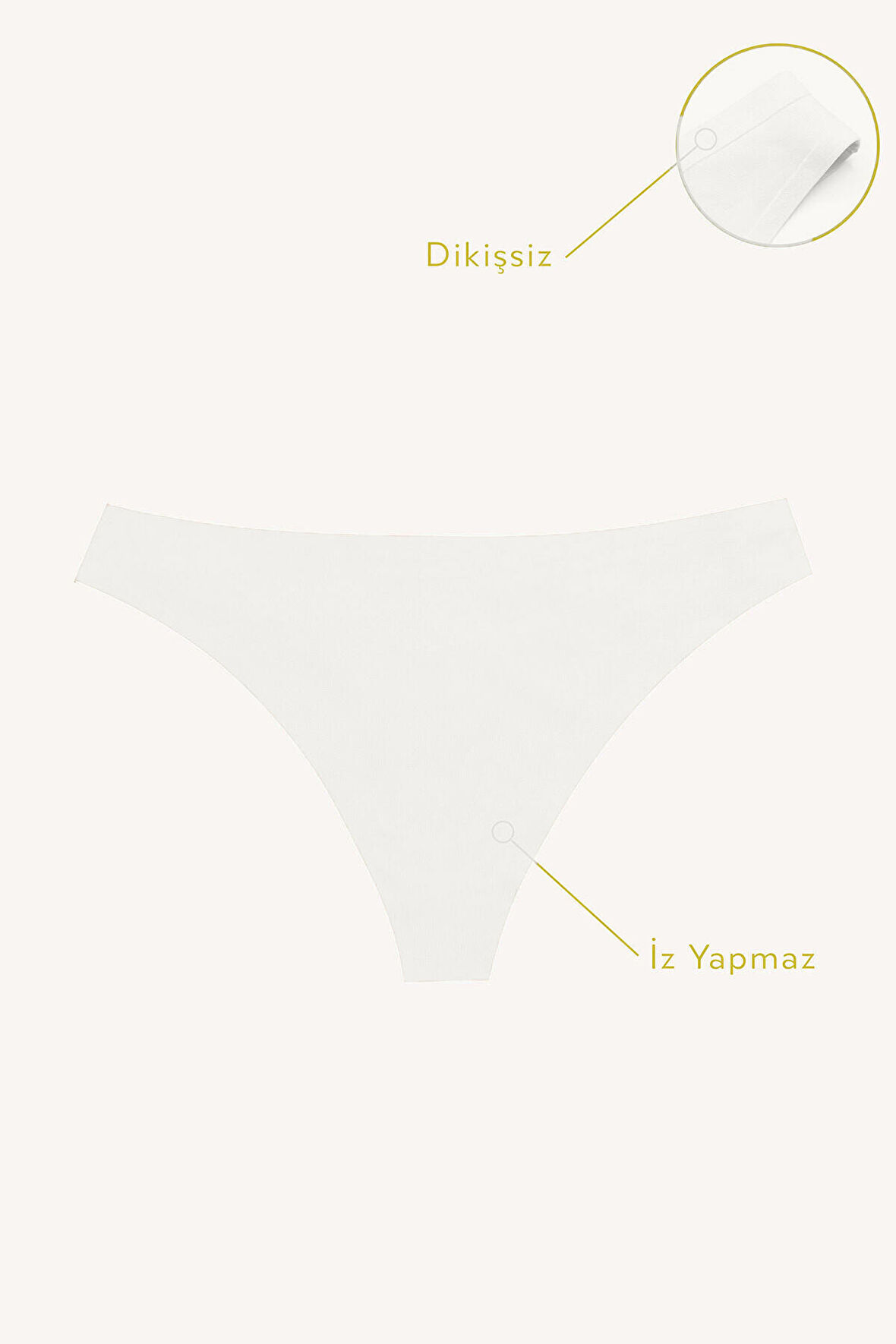 Ekru Cushy İz Yapmaz String