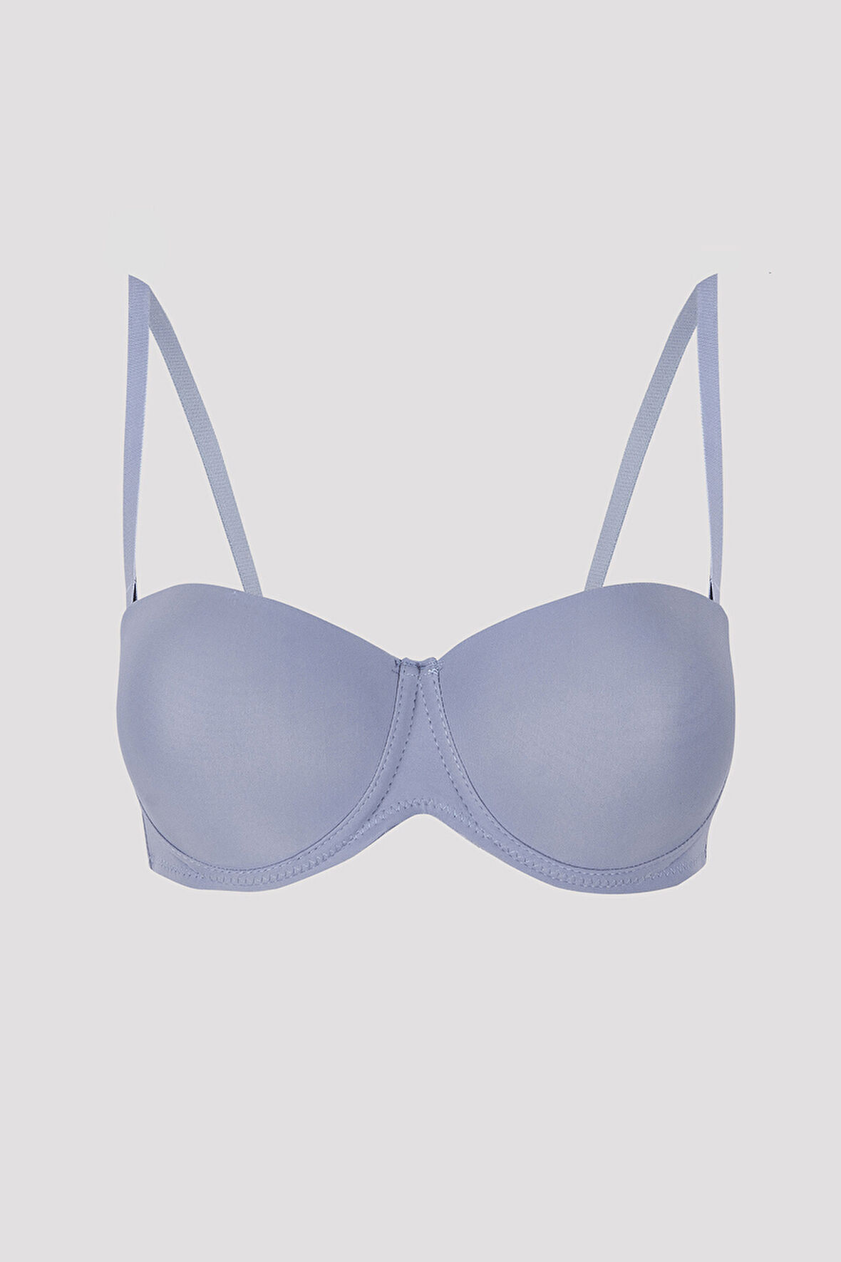 Gri Latina Destekli Straplez Sütyen